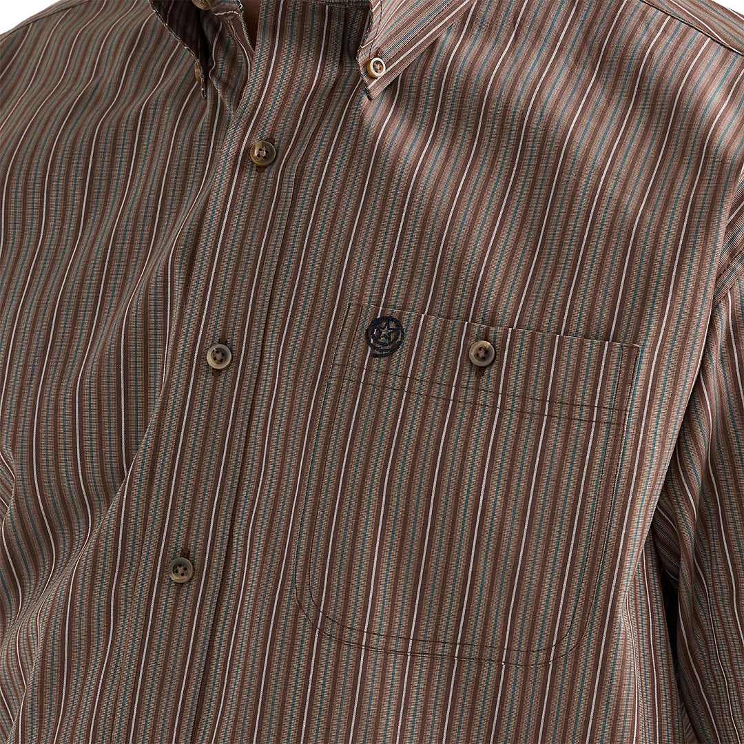 Chemise boutonnée à manches longues à rayures Wrangler pour homme George Strait Cliff