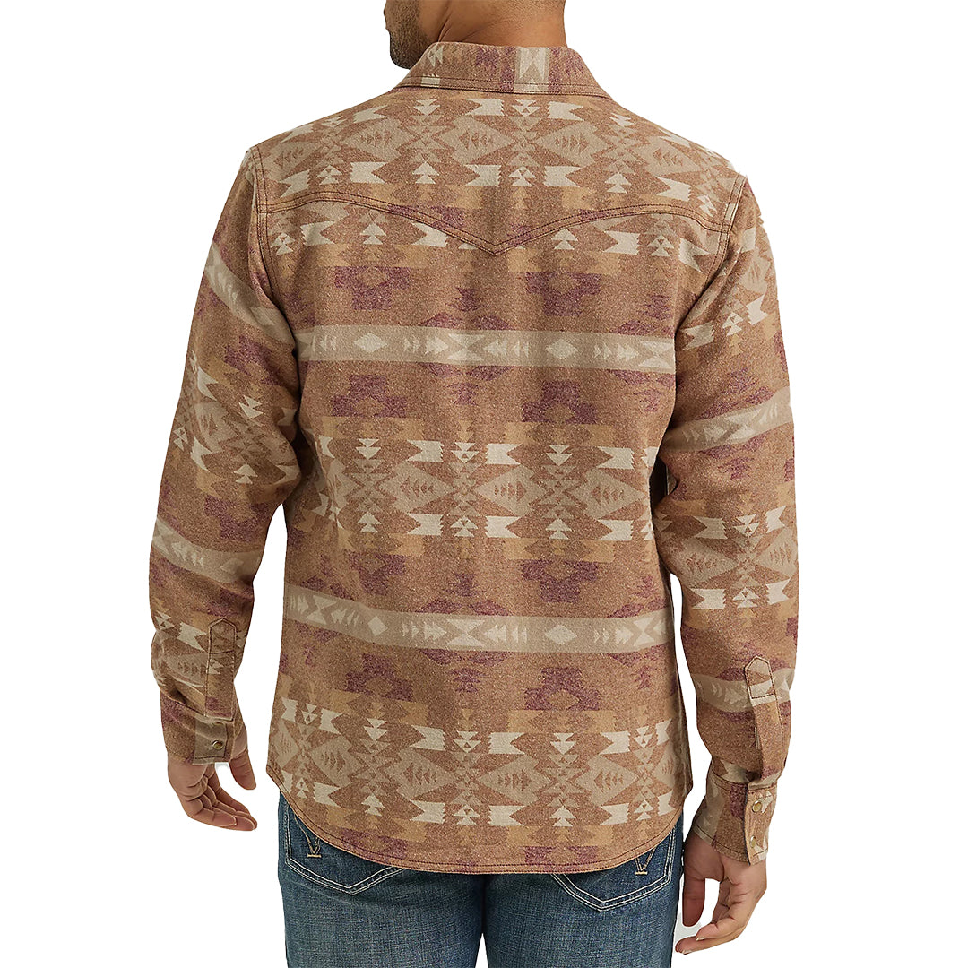 Wrangler Men's Retro Premium Jacquard Snap Shirt Jacket