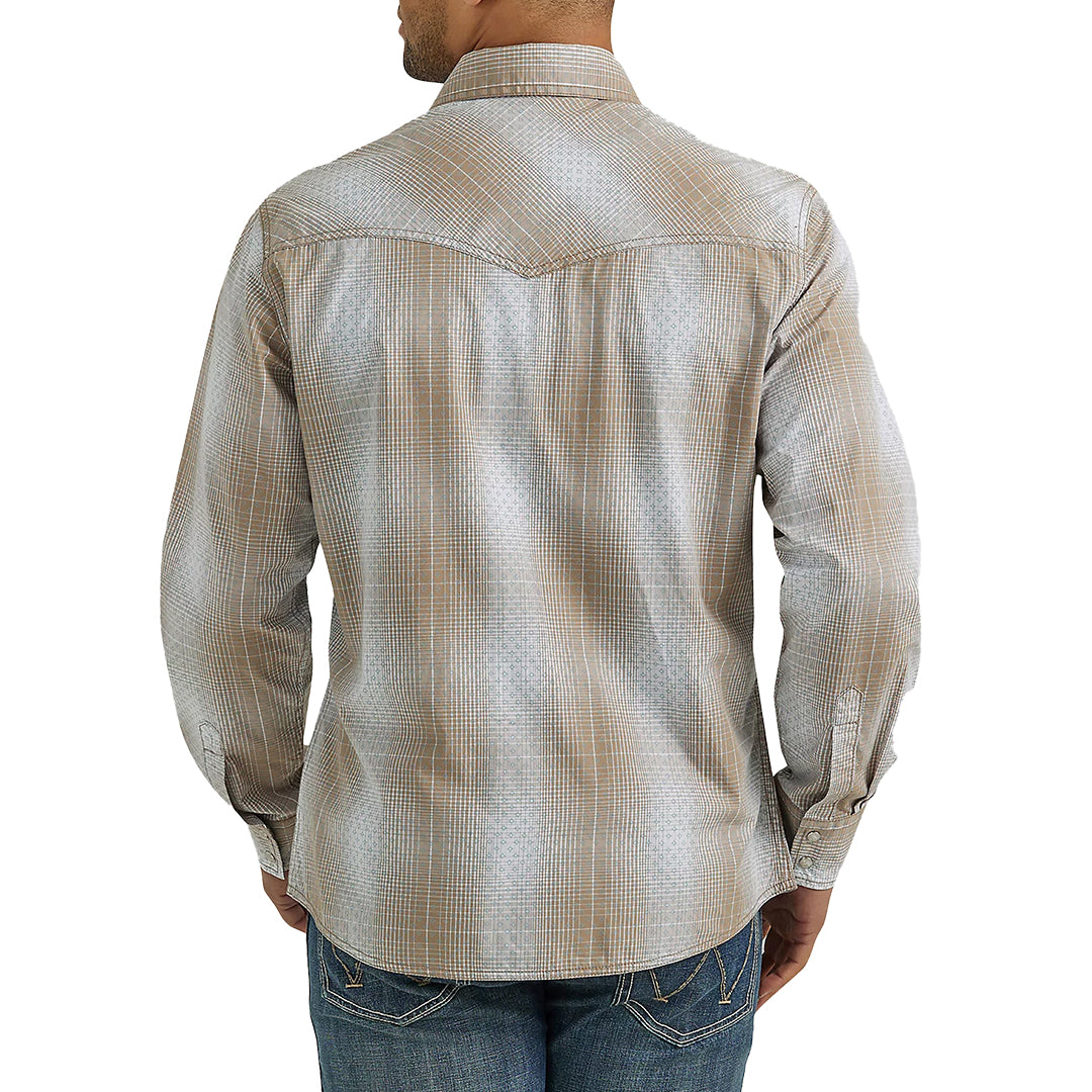 Chemise à manches longues à boutons-pression pour homme Wrangler Retro à carreaux
