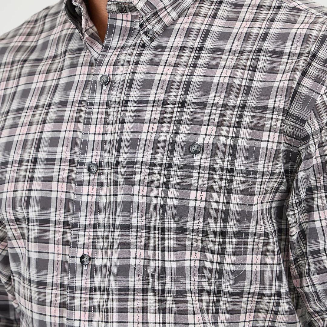 Chemise boutonnée à manches longues à carreaux Bucking Cancer pour homme Wrangler