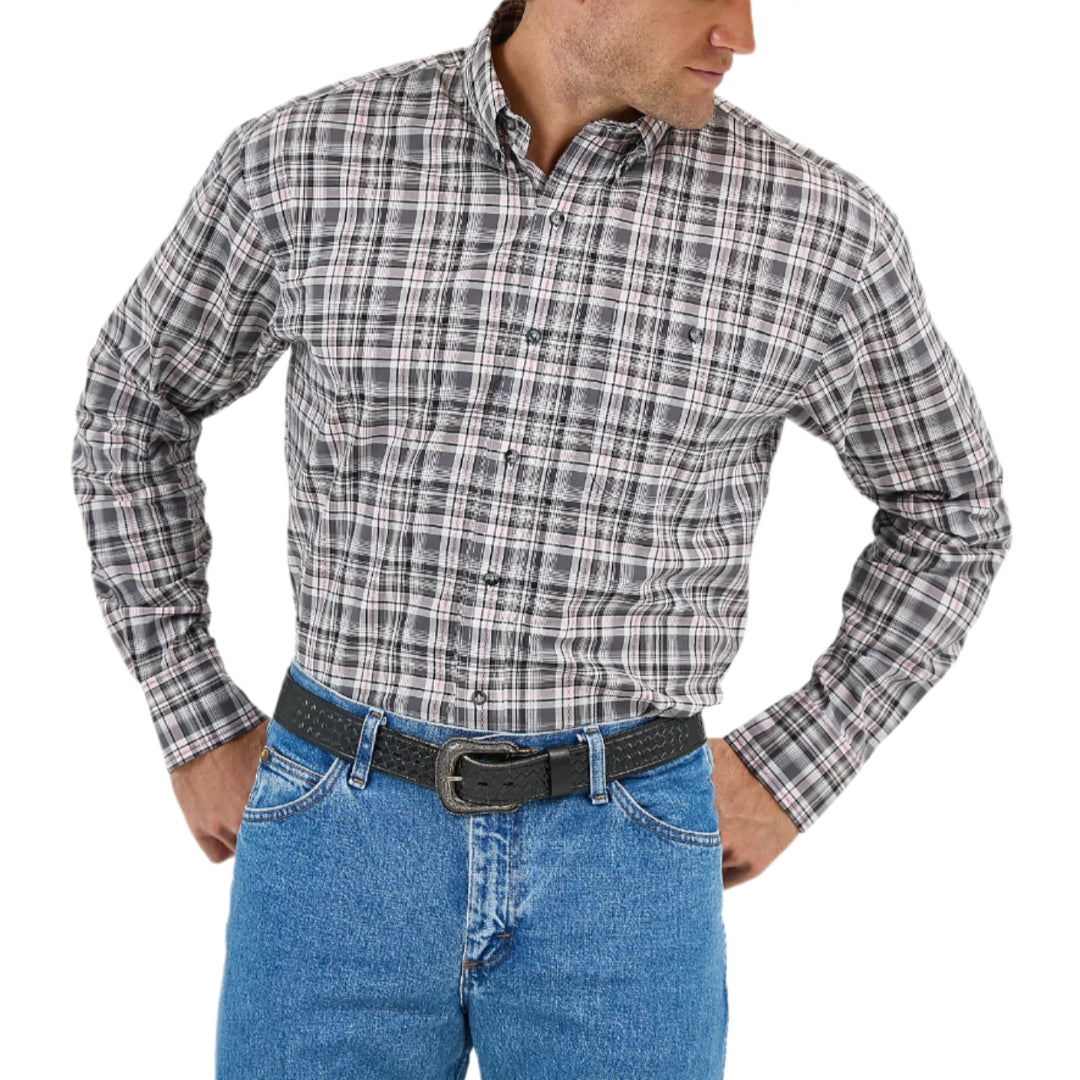 Chemise boutonnée à manches longues à carreaux Bucking Cancer pour homme Wrangler