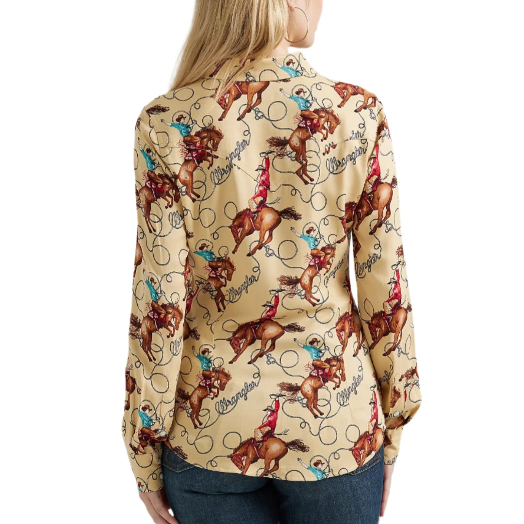 Wrangler Women's Saddle Up Slim Western Snap Shirt