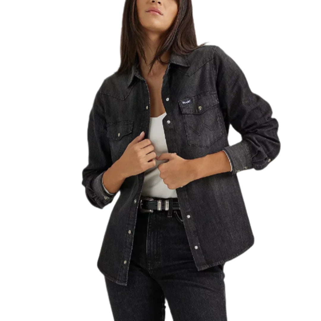 Wrangler Women's Denim Cowboy Snap Shirt