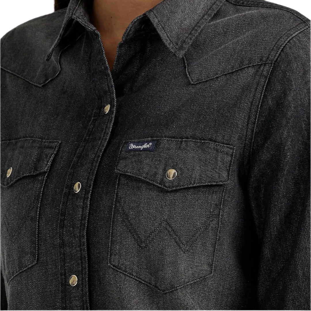 Wrangler Women's Denim Cowboy Snap Shirt