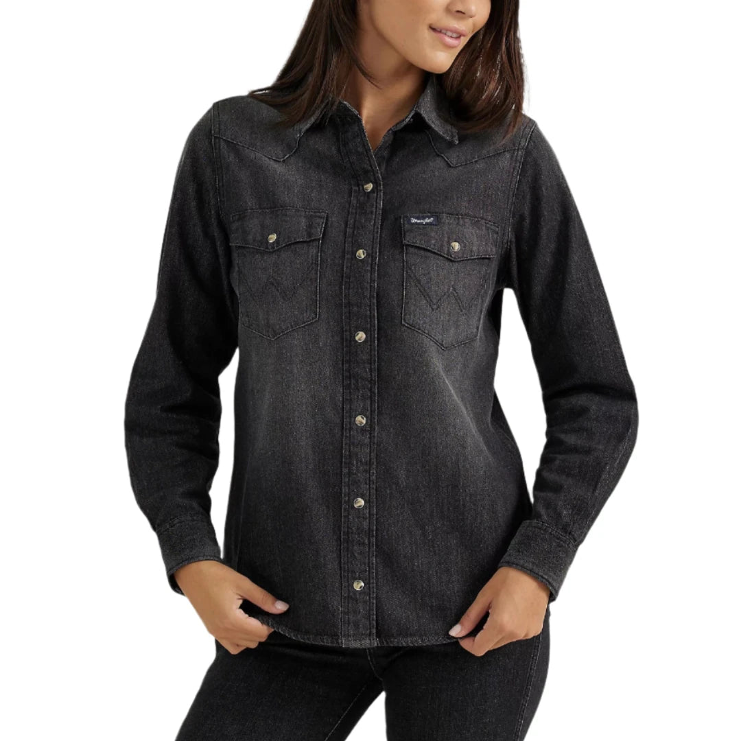 Wrangler Women's Denim Cowboy Snap Shirt