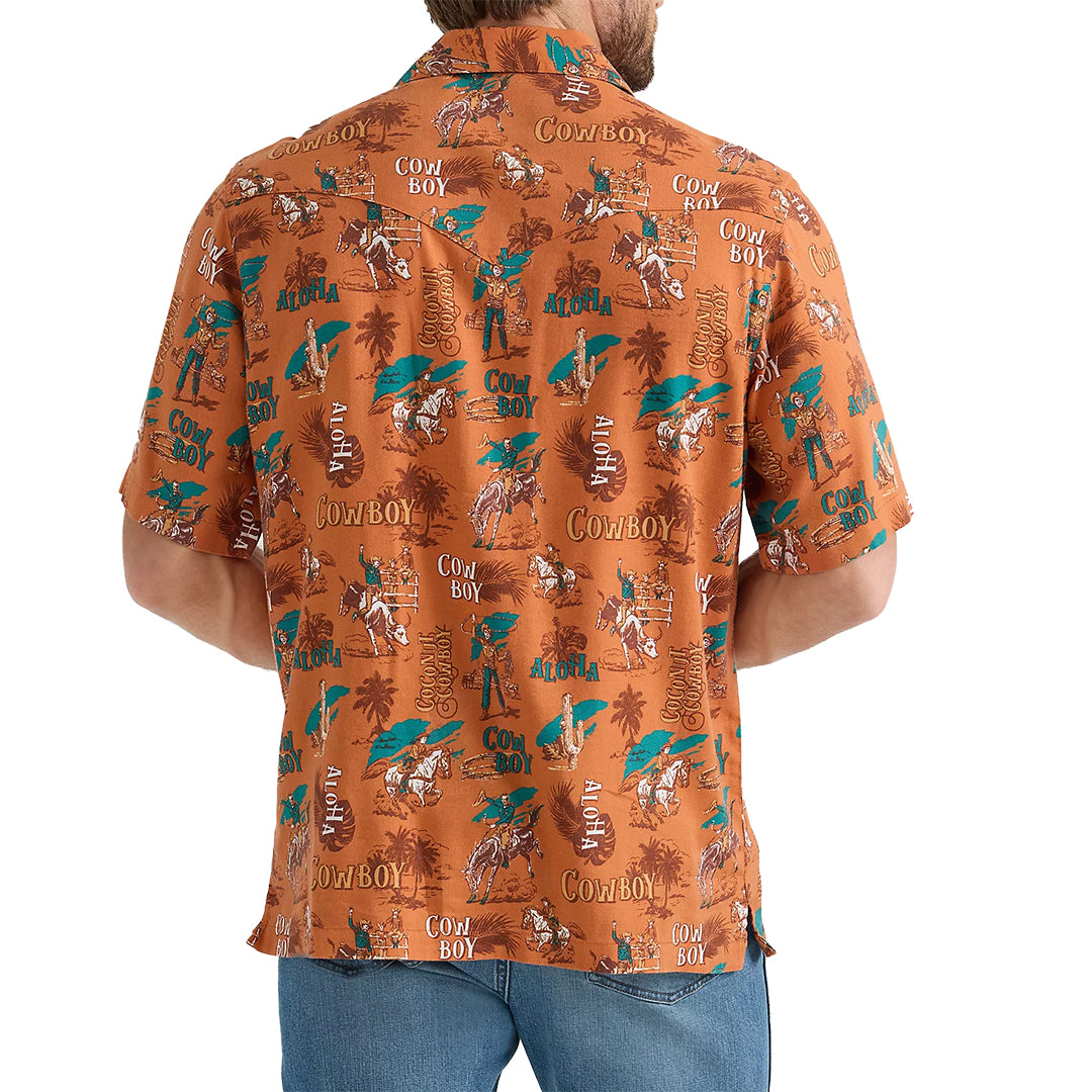 Chemise à manches courtes à boutons-pression Wrangler Coconut Cowboy pour homme