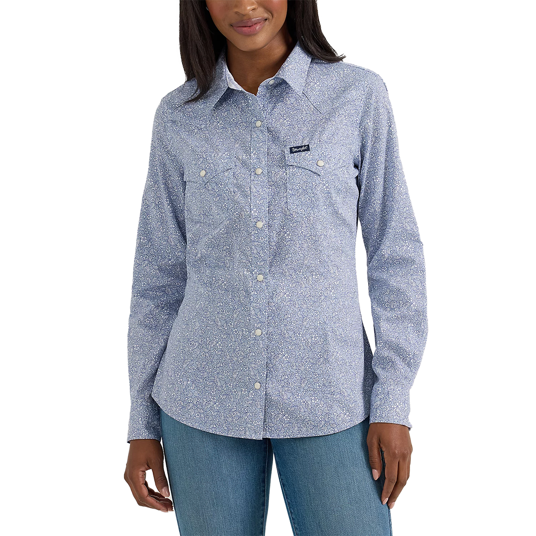 Wrangler Women's All Occasion Western Long Sleeve Snap Shirt