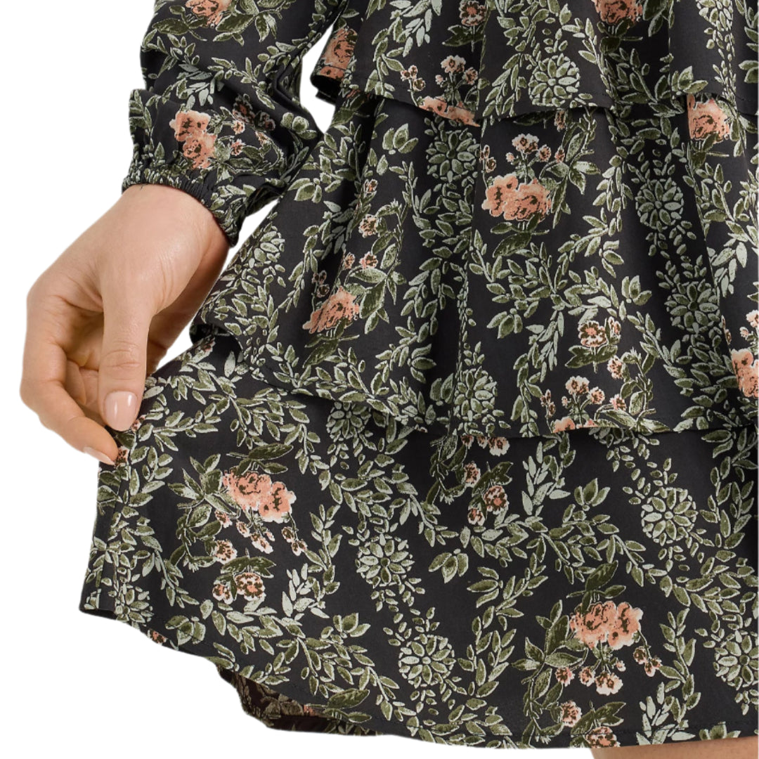 Wrangler Women's Retro Vintage Tiered Long Sleeve Dress