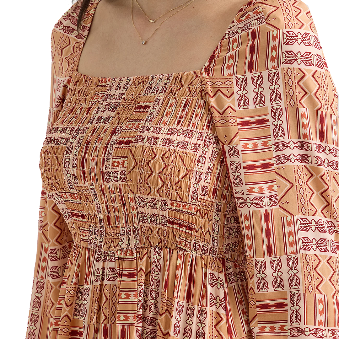 Wrangler Women's Smocked Bodice A-Line Dress