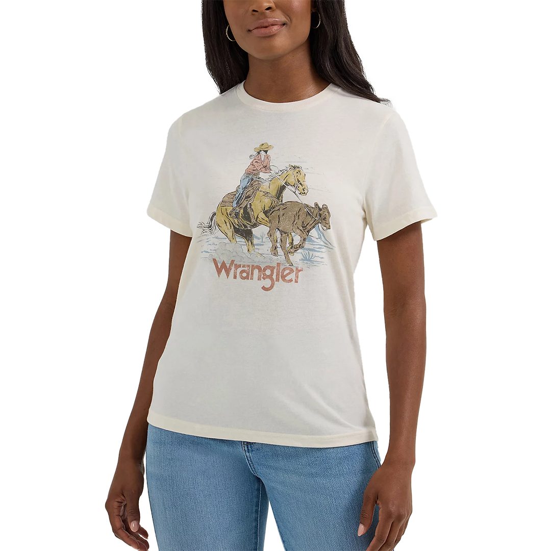 Wrangler Women's Logo Cowboy Regular Fit T-Shirt