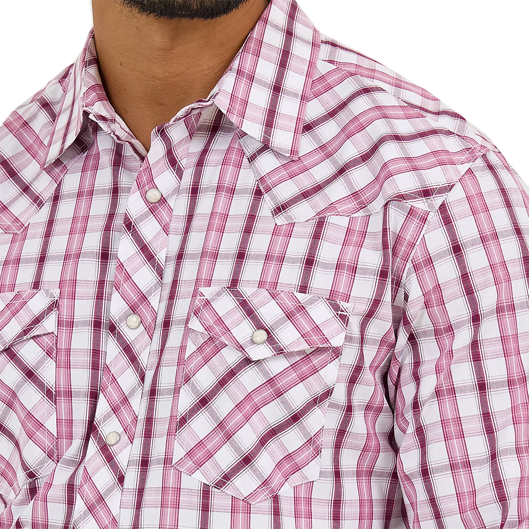 Wrangler Men's 20X Competition Advanced Comfort Plaid Long Sleeve Snap Shirt