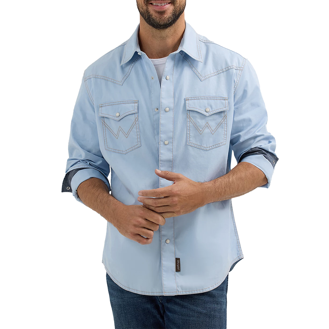 Wrangler Men's Retro Premium Western Long Sleeve Snap Shirt