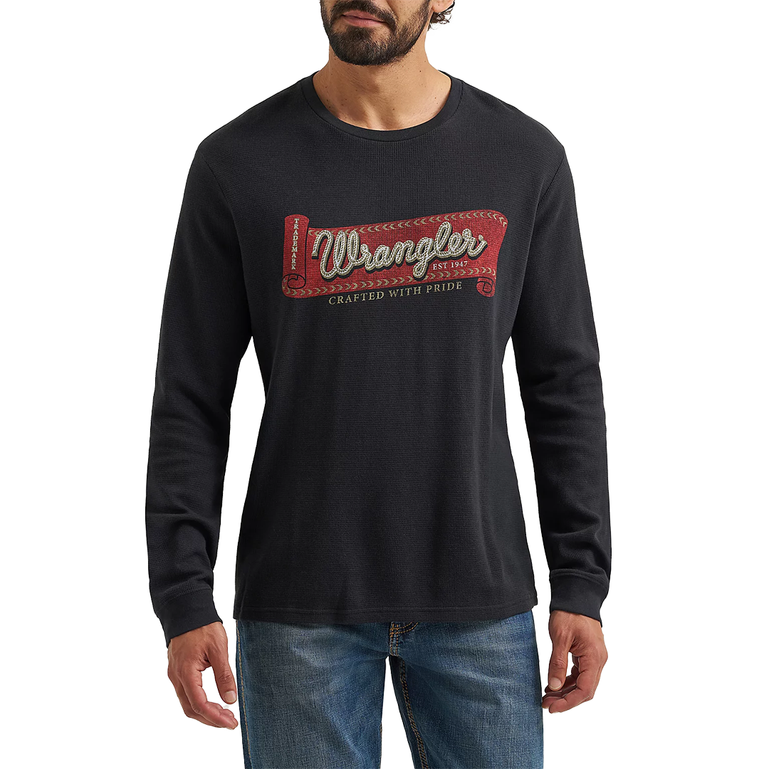 Wrangler Men's Graphic Thermal Long Sleeve T-shirt