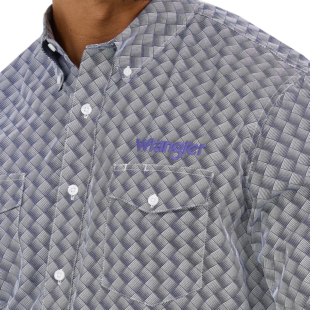 Wrangler Men's Logo Long Sleeve Button Shirt