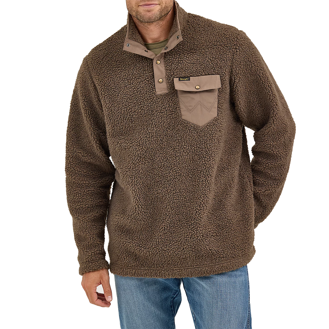 Pull sherpa pour homme Wrangler à col pressionné