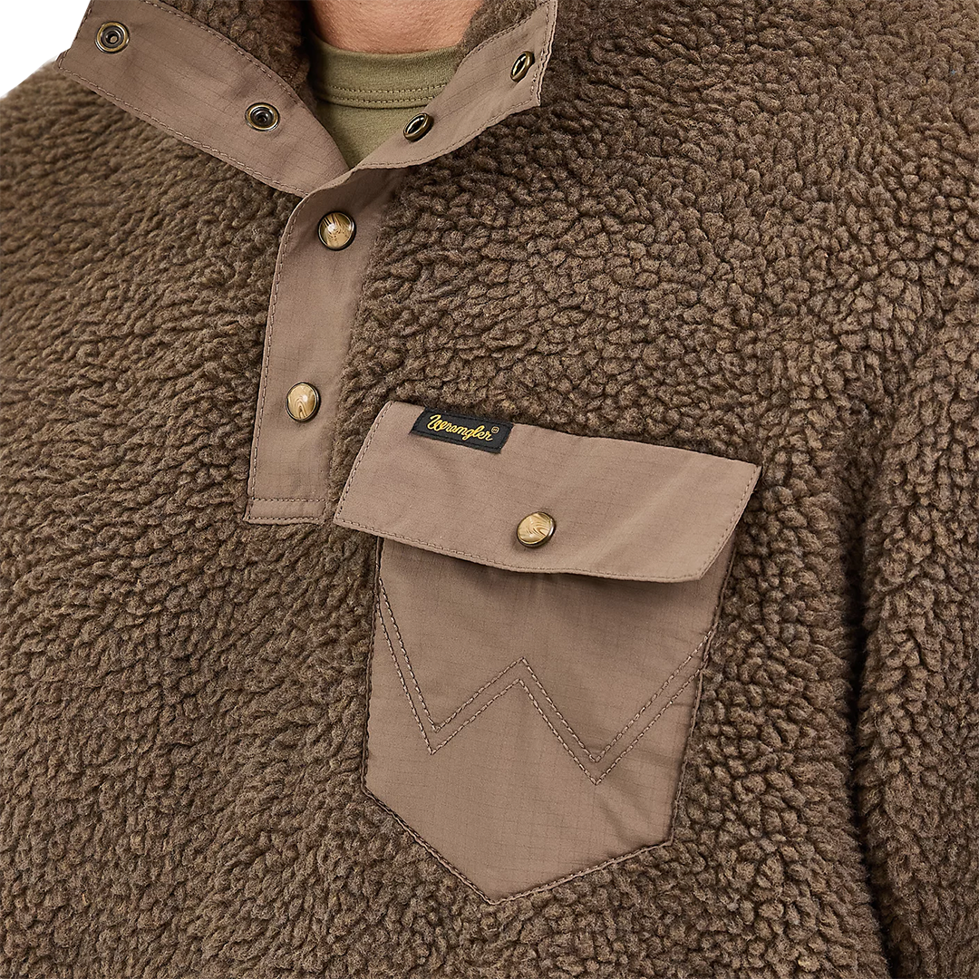 Pull sherpa pour homme Wrangler à col pressionné