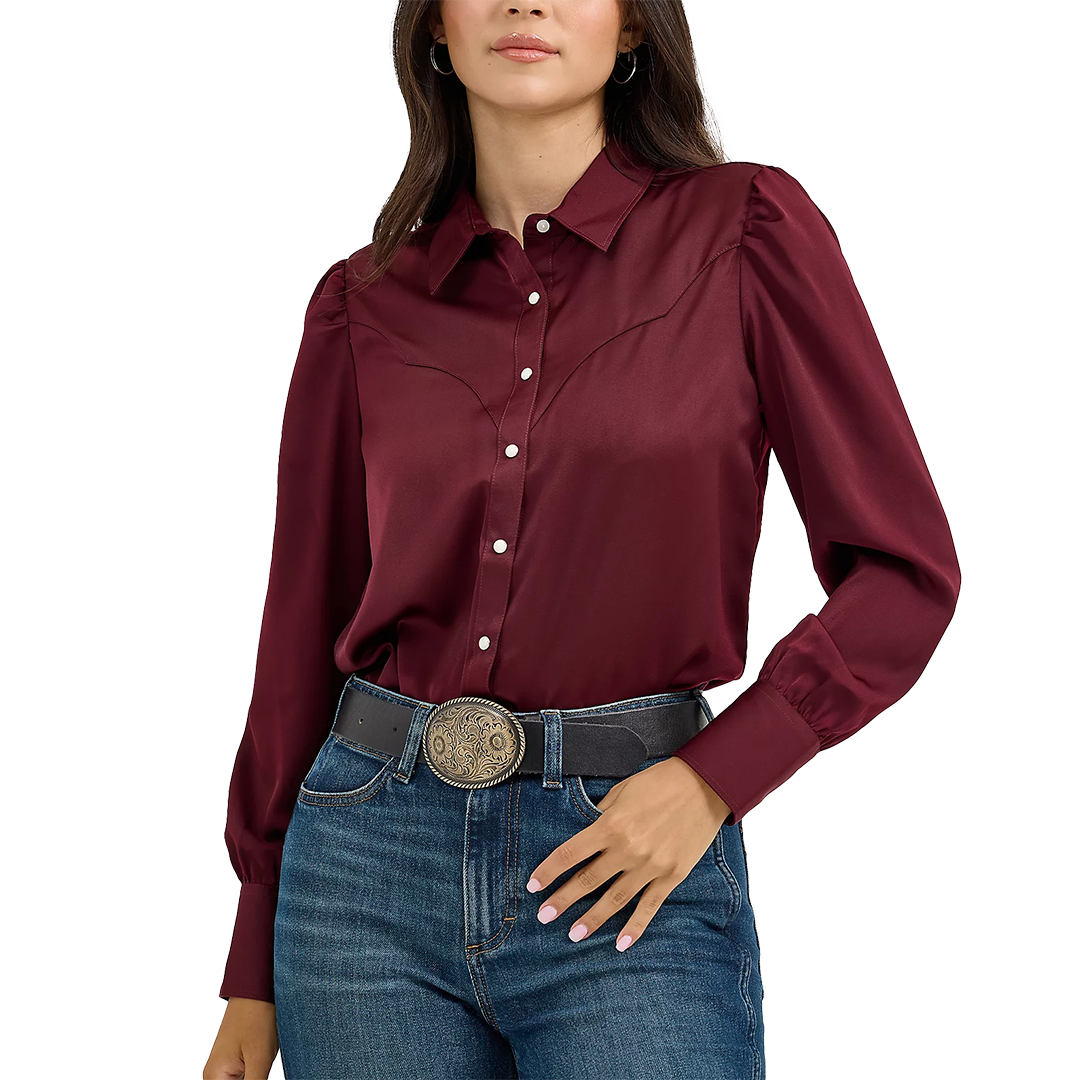 Wrangler Women's Satin Rodeo Long Sleeve Shirt