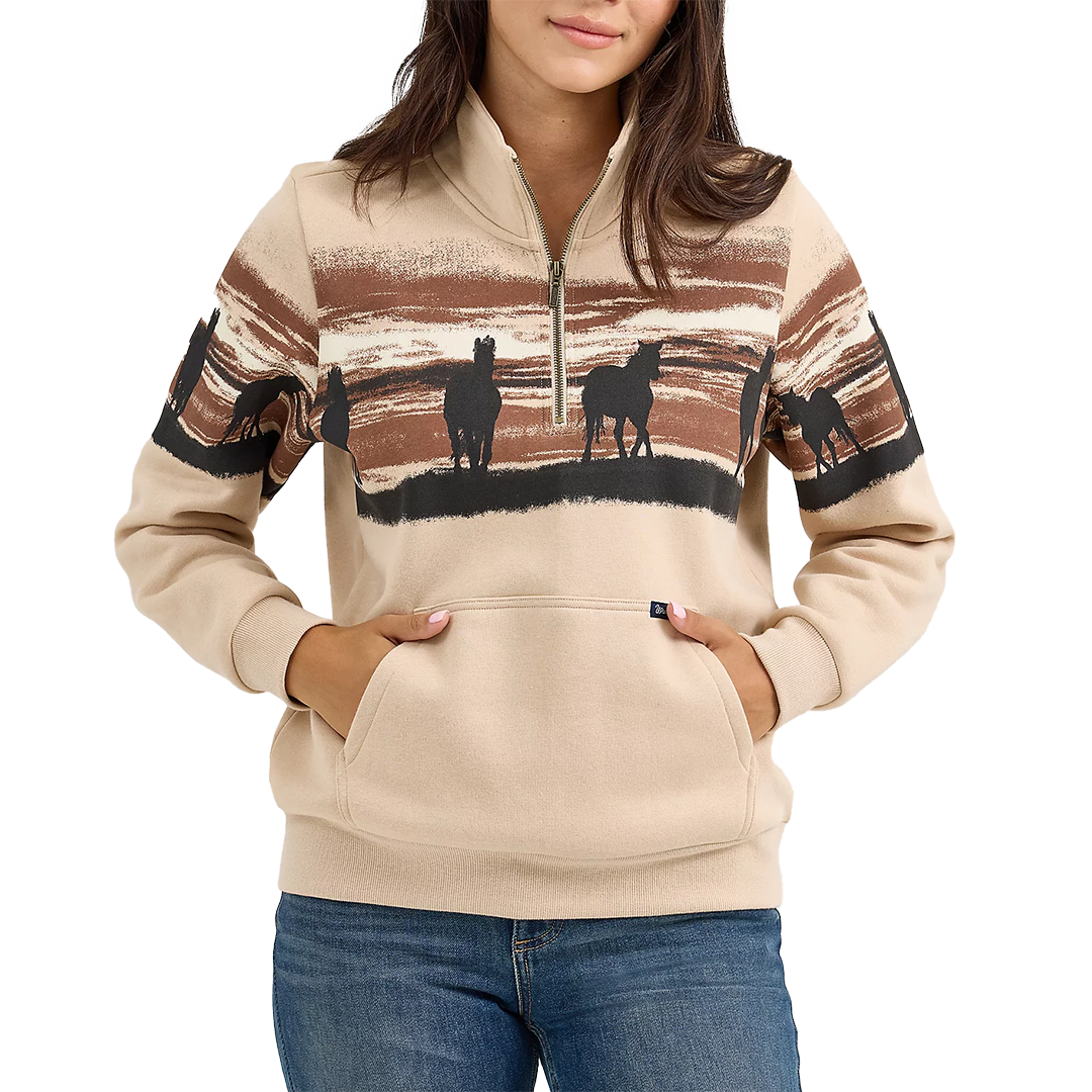 Wrangler Women's Western Quarter Zip Sweatshirt