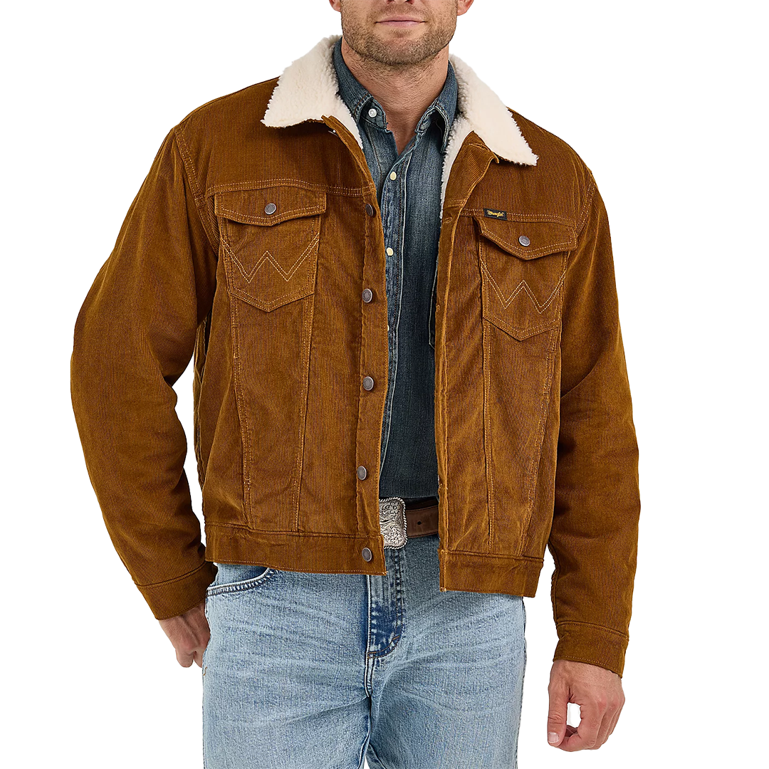 Wrangler Men's Cowboy Cut Sherpa Lined Corduroy Jacket