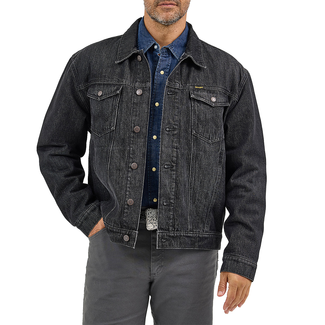 Wrangler Men's Flannel Lined Western Jean Jacket