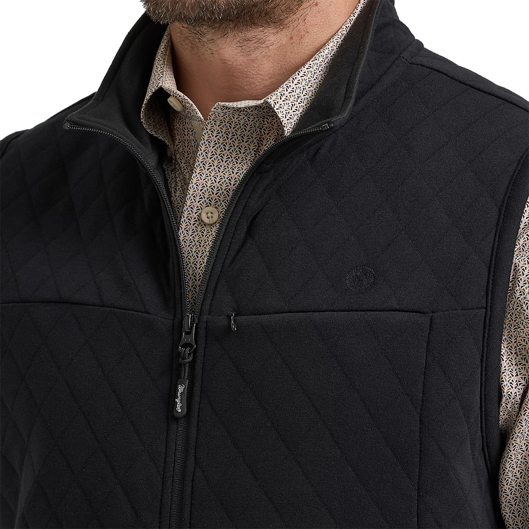 Wrangler Men's George Strait Zip Front Solid Knit Vest