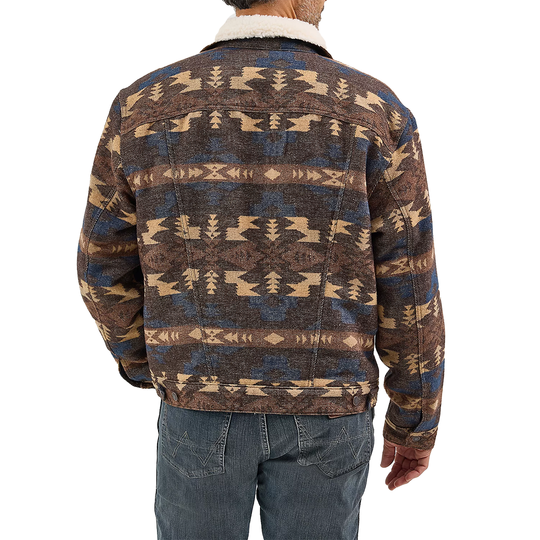 Wrangler Men's Sherpa Lined Jacquard Print Jacket