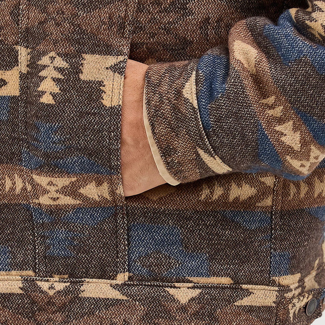Wrangler Men's Sherpa Lined Jacquard Print Jacket