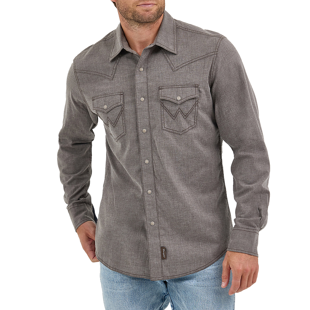 Wrangler Men's Retro Premium Long Sleeve Snap Solis Shirt