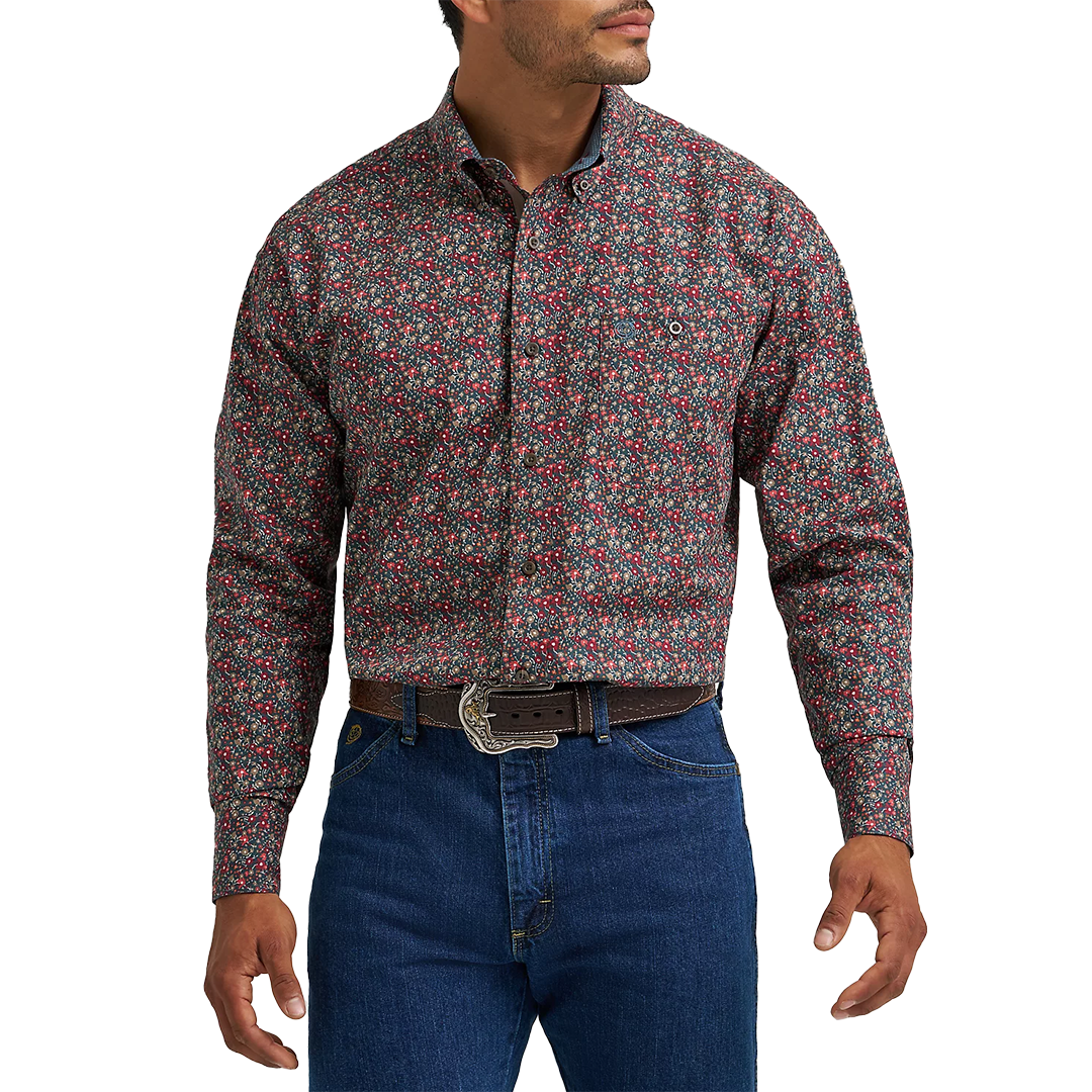 Wrangler Men's George Strait Long Sleeve Button Printed Shirt