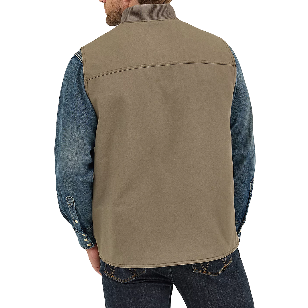 Wrangler Men's Quilt Lined Rancher Zip Vest