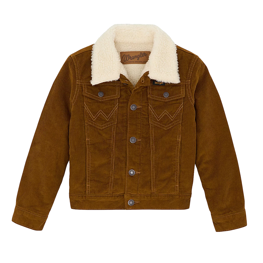 Wrangler Boys'  Cowboy Cut Sherpa Lined Corduroy Jacket