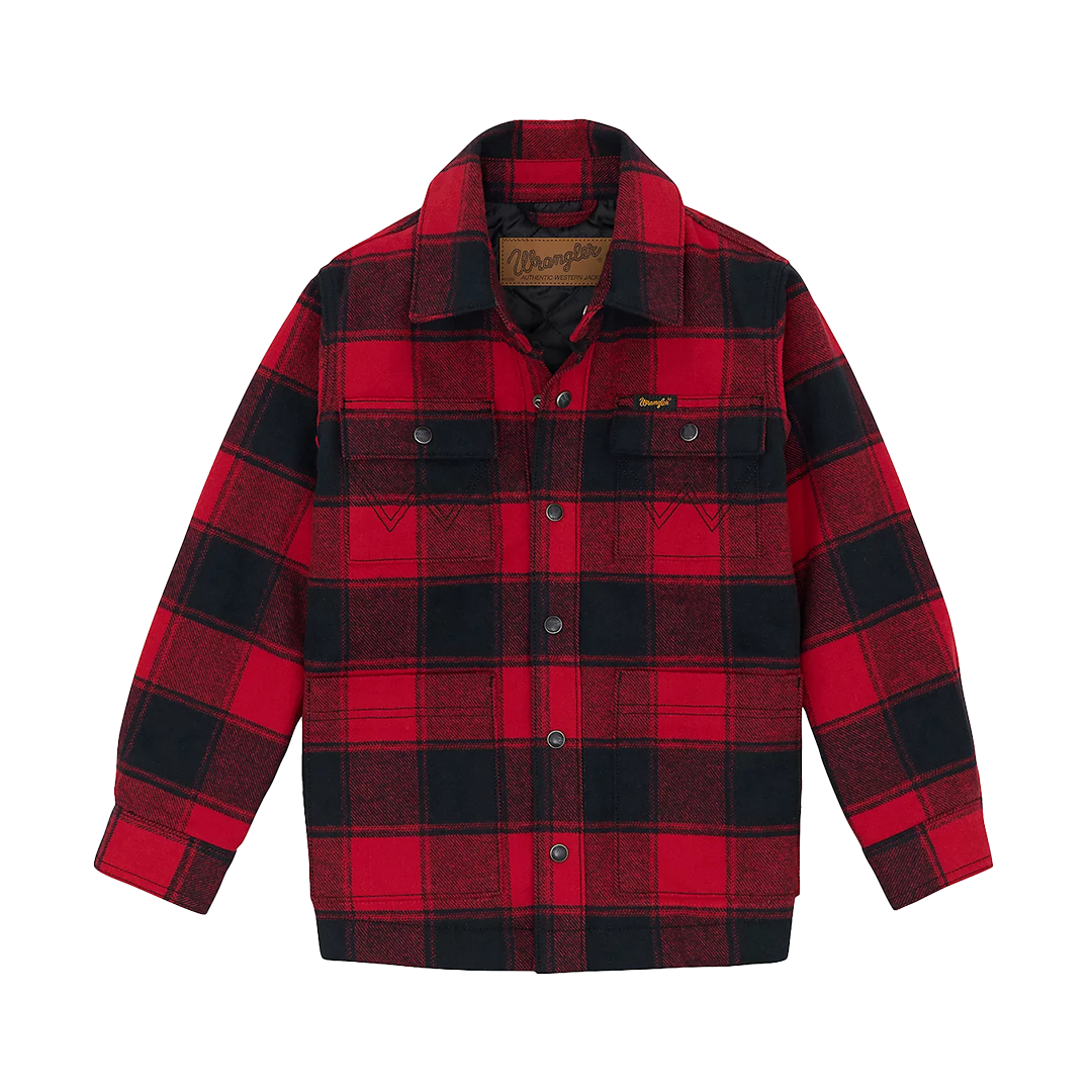 Wrangler Boys' Quilt Lined Flannel Shirt Jacket