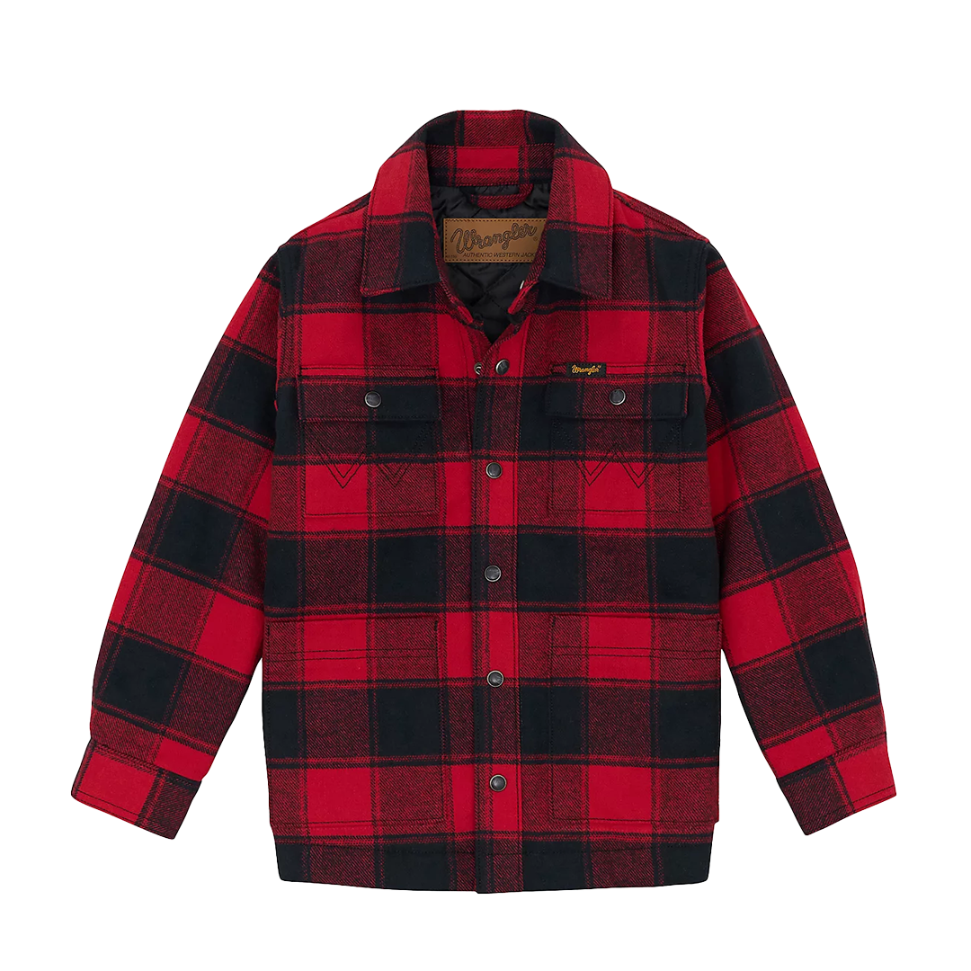 Wrangler Boys' Quilt Lined Flannel Shirt Jacket