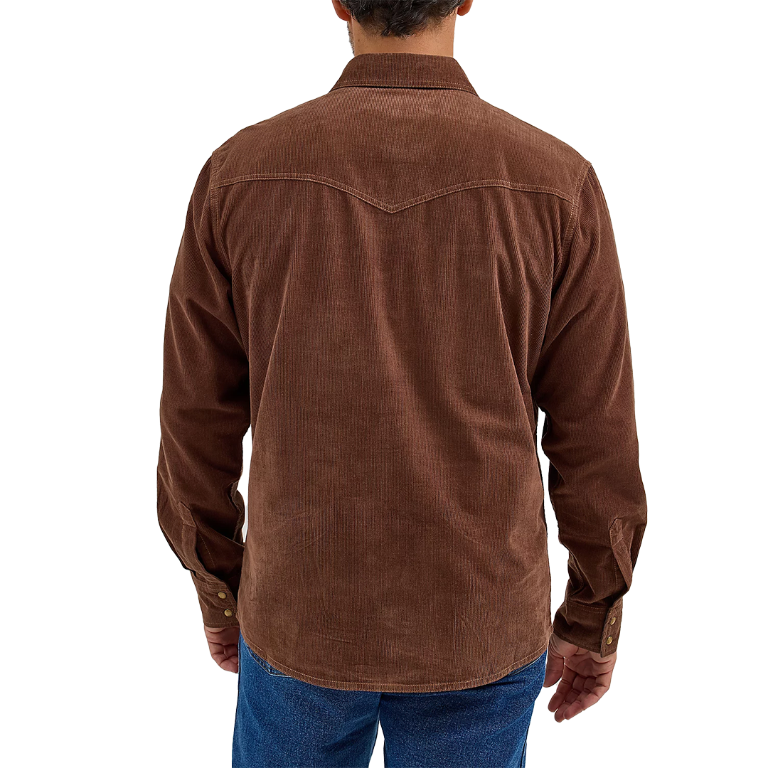 Chemise à manches longues en velours côtelé à boutons-pression style western rétro haut de gamme Wrangler pour homme