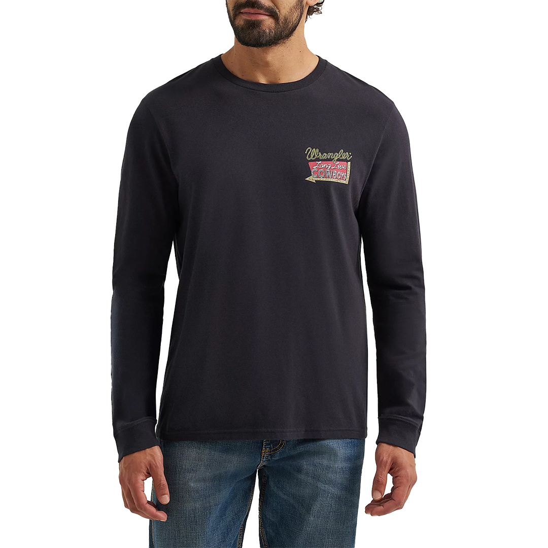 Wrangler Men's Cowboy Back Graphic Long Sleeve T-Shirt
