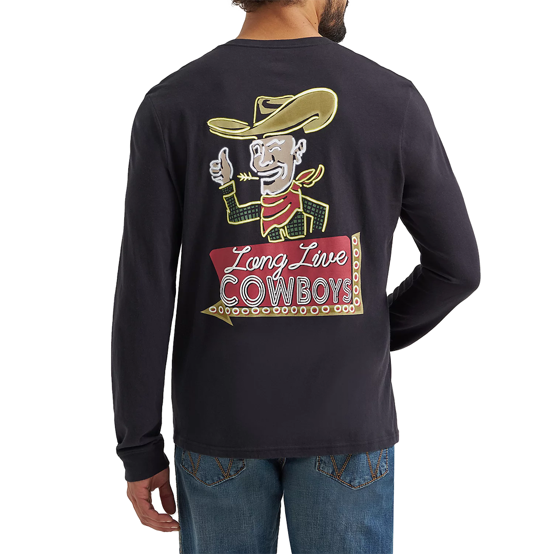 Wrangler Men's Cowboy Back Graphic Long Sleeve T-Shirt