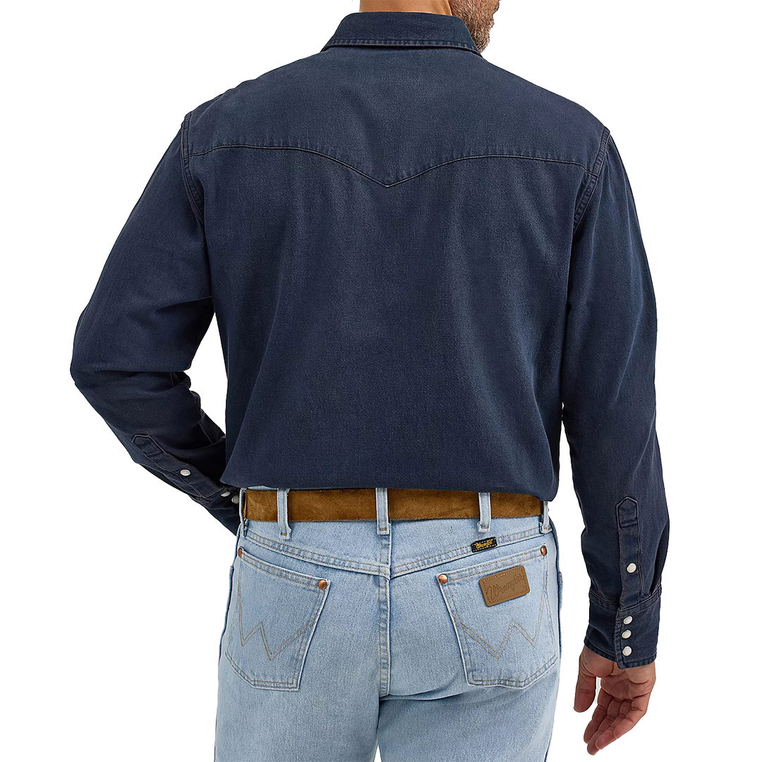 Wrangler Men's Vintage-Inspired Western Long Sleeve Snap Workshirt