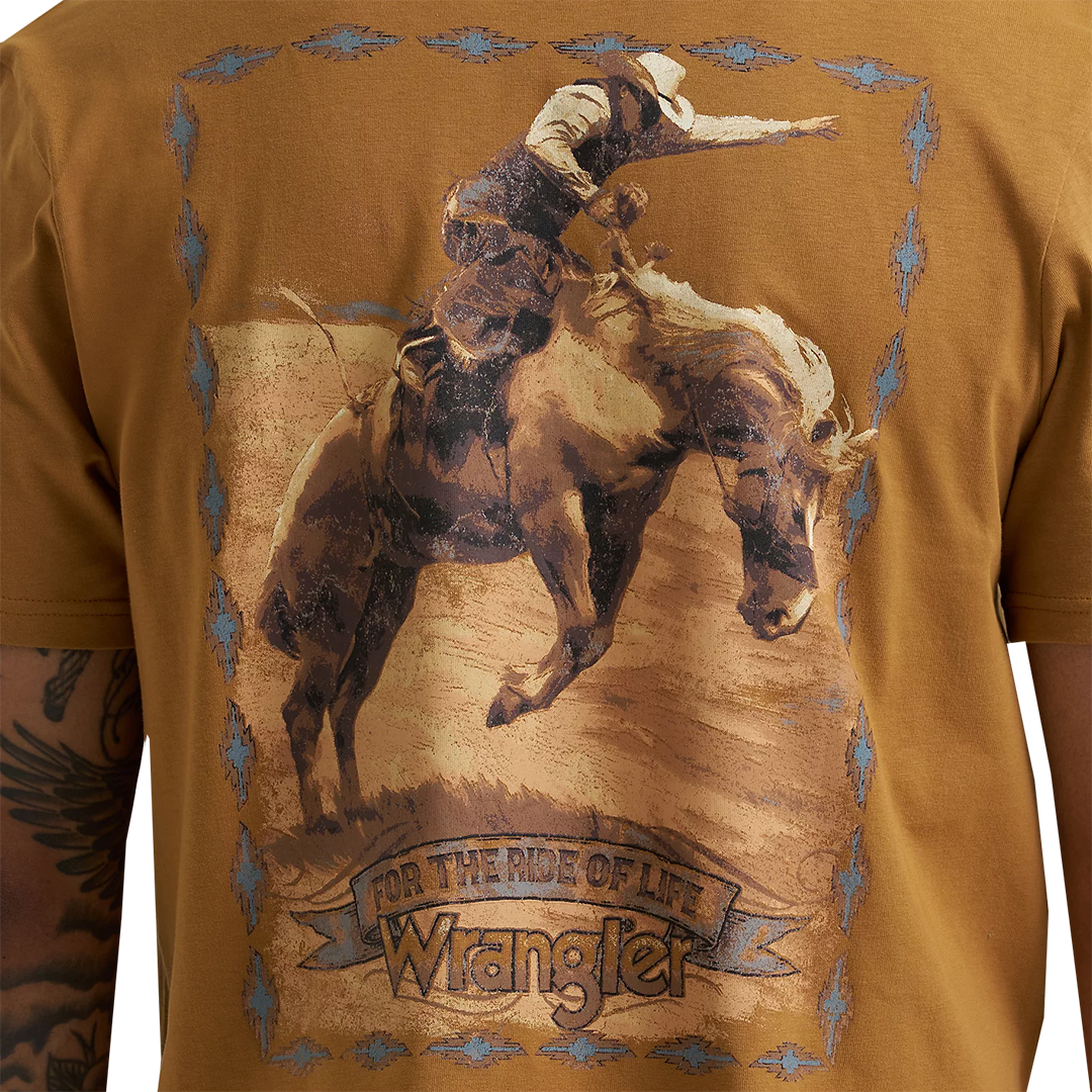 Wrangler Men's Bucking Cowboy Back Graphic T-Shirt