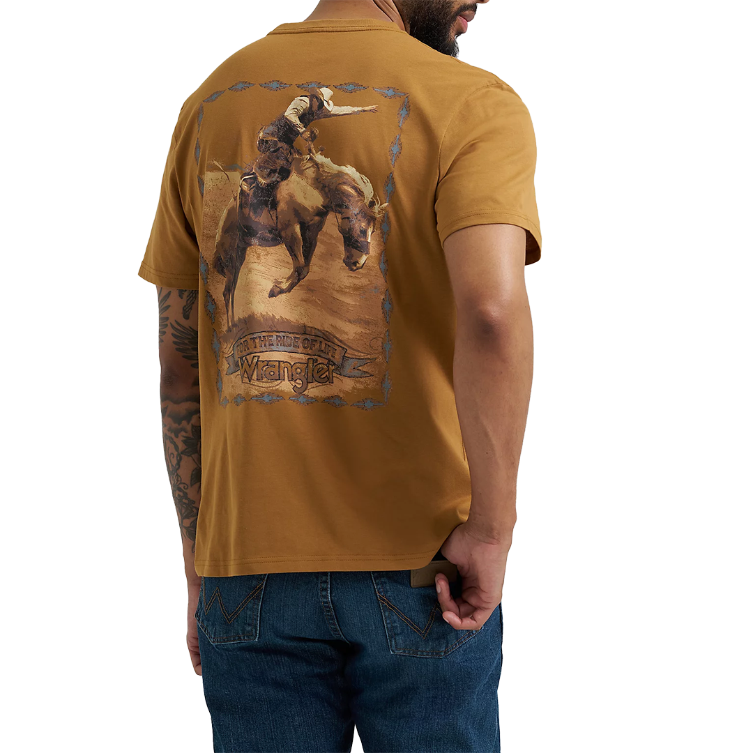 Wrangler Men's Bucking Cowboy Back Graphic T-Shirt