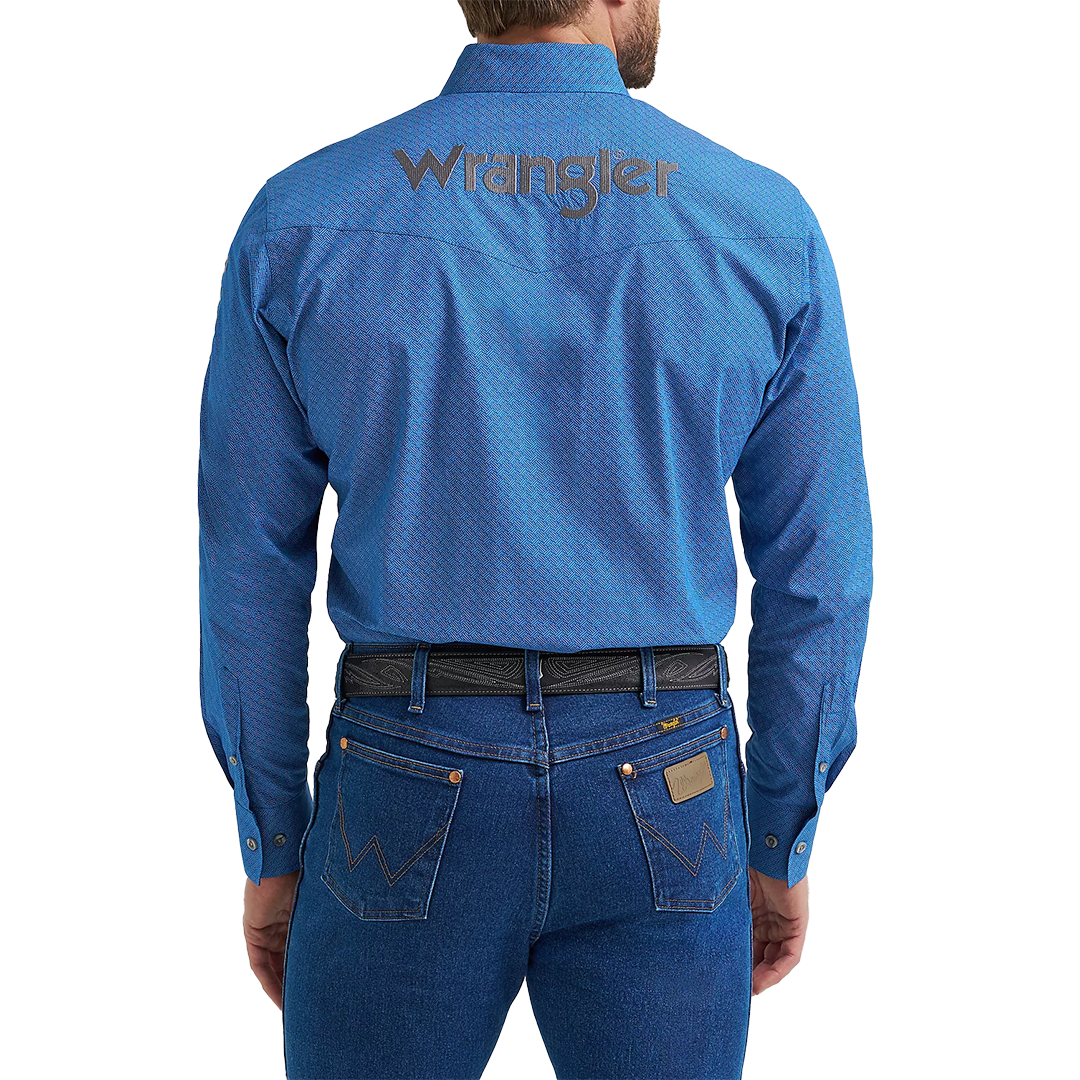 Wrangler Men's Logo Long Sleeve Button Shirt