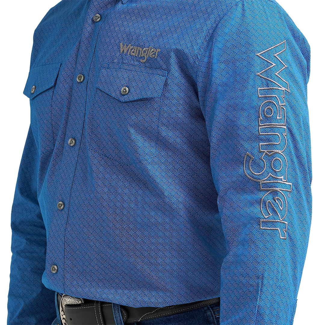 Wrangler Men's Logo Long Sleeve Button Shirt