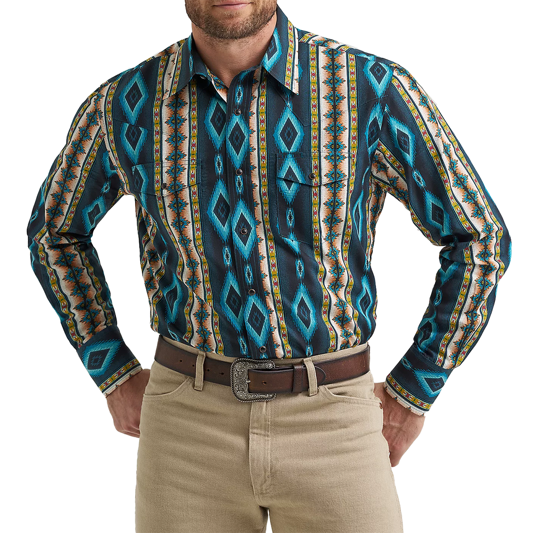 Wrangler Men's Checotah Long Sleeve Snap Shirt