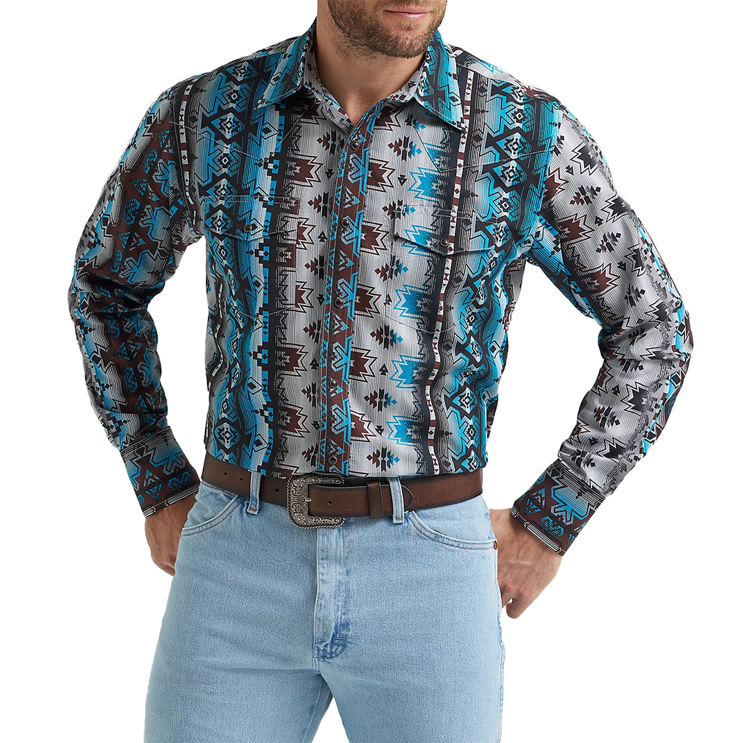 Chemise à manches longues et boutons-pression Checotah Wrangler pour homme