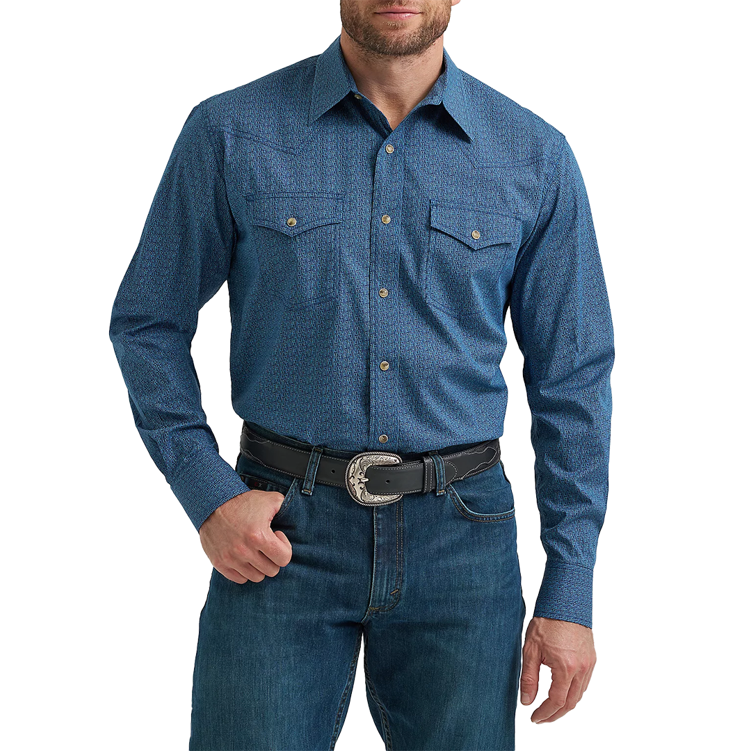 Wrangler Men's 20X Competition Advanced Comfort Printed Long Sleeve Snap Shirt