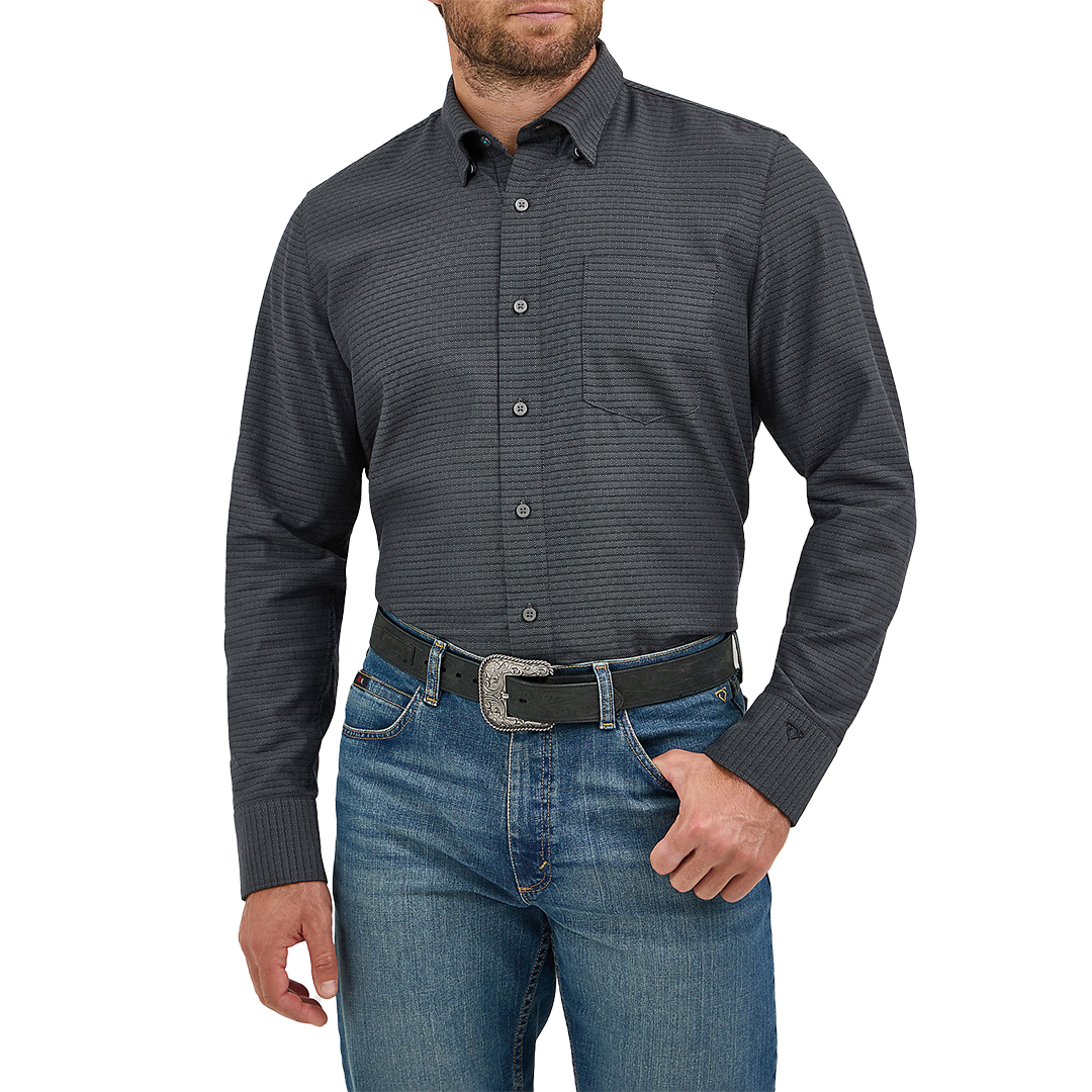 Wrangler Men's Cody Johnson One Pocket Long Sleeve Button Shirt