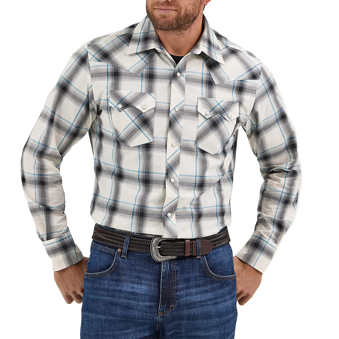 Chemise à manches longues à boutons-pression pour homme Wrangler Retro à carreaux
