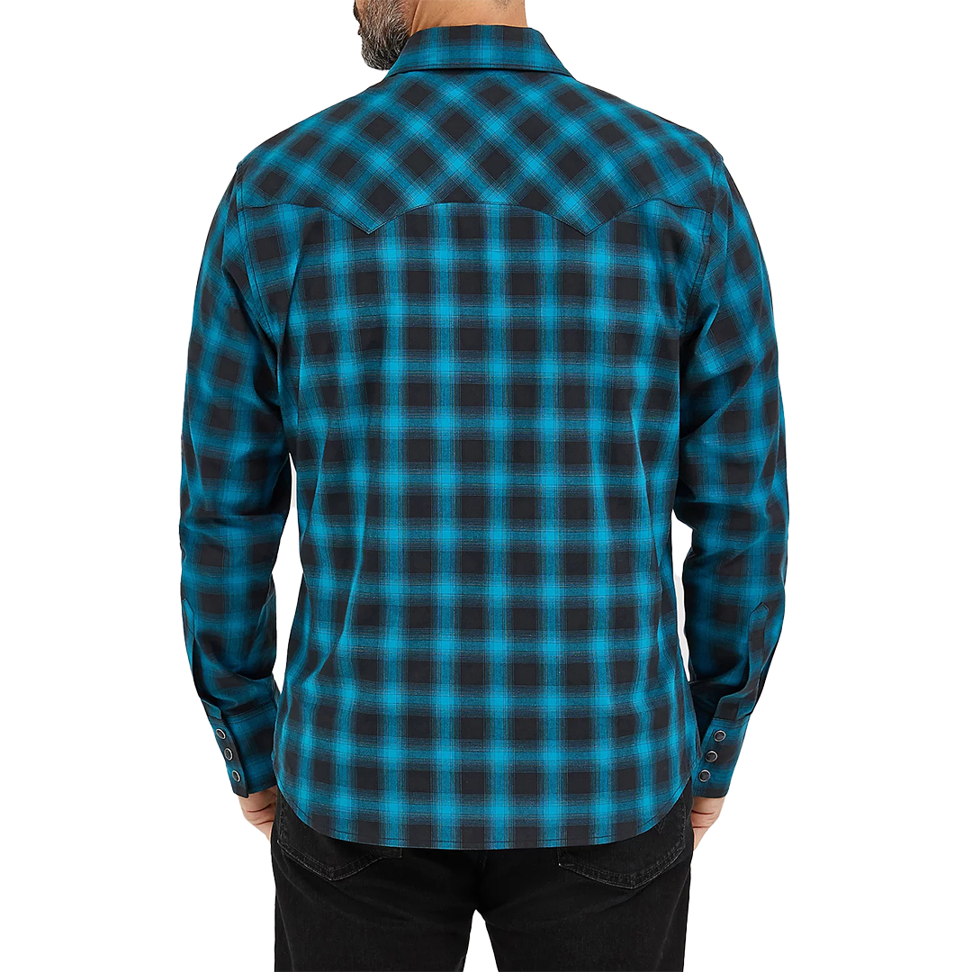 Chemise à manches longues à boutons-pression pour homme Wrangler Retro à carreaux