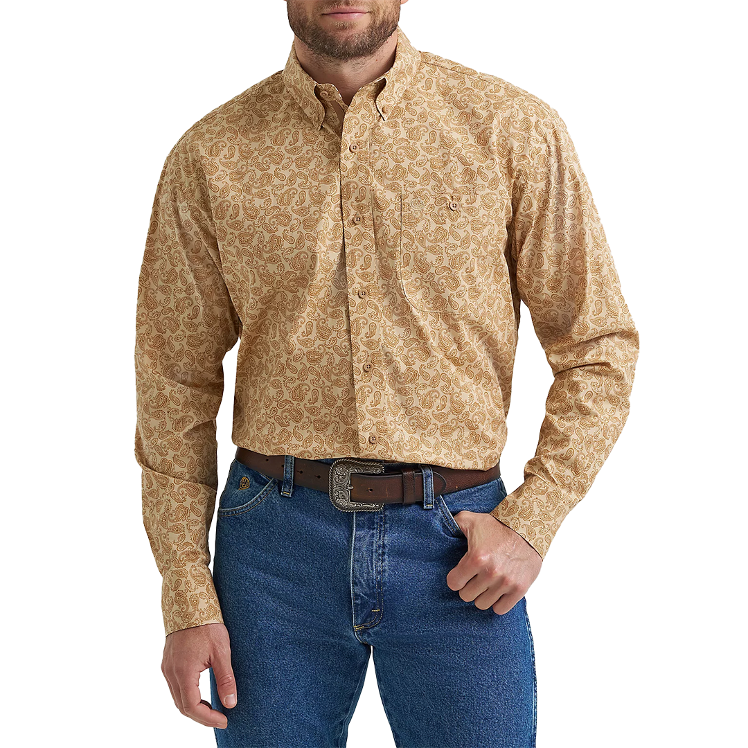 Wrangler Men's George Strait Paisley Long Sleeve Button Shirt