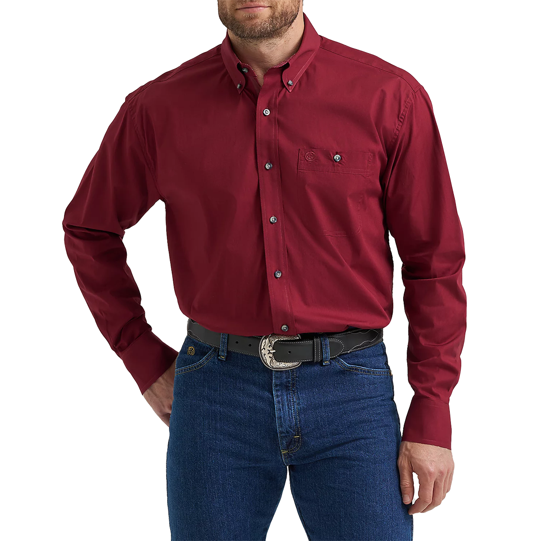 Wrangler Men's George Strait Long Sleeve Button Down Shirt