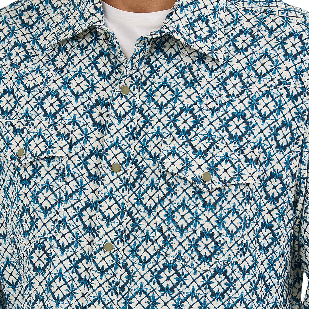 Chemise à pression manches longues rétro premium Wrangler pour homme